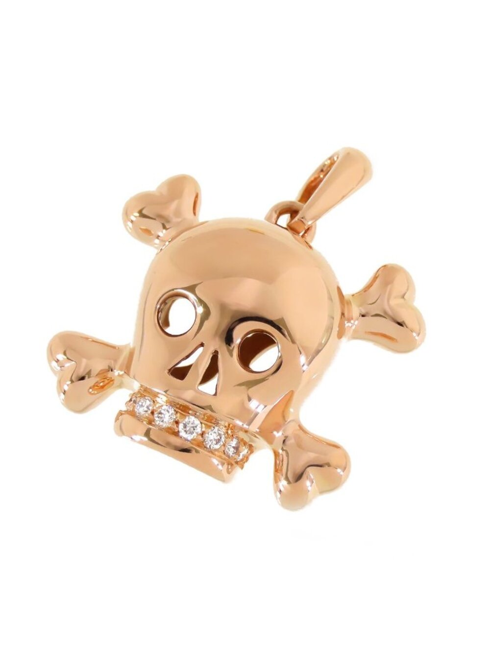 Dior Fiancee du Vampire Pink Gold 18k Diamond Skull Pendant
